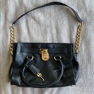 Michael Kors Black Hamilton Lock and Key Bag